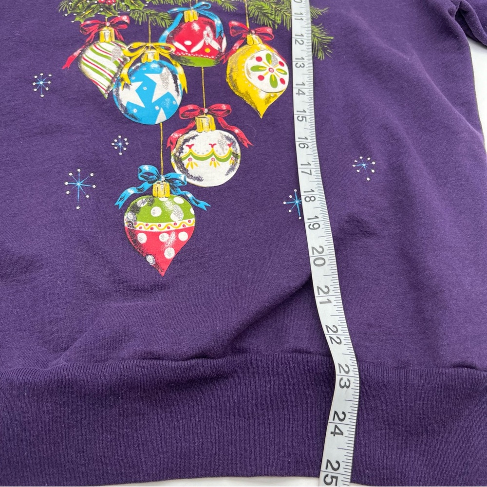 Vtg Basic Editions Christmas Ornaments Sweatshirt… - image 7